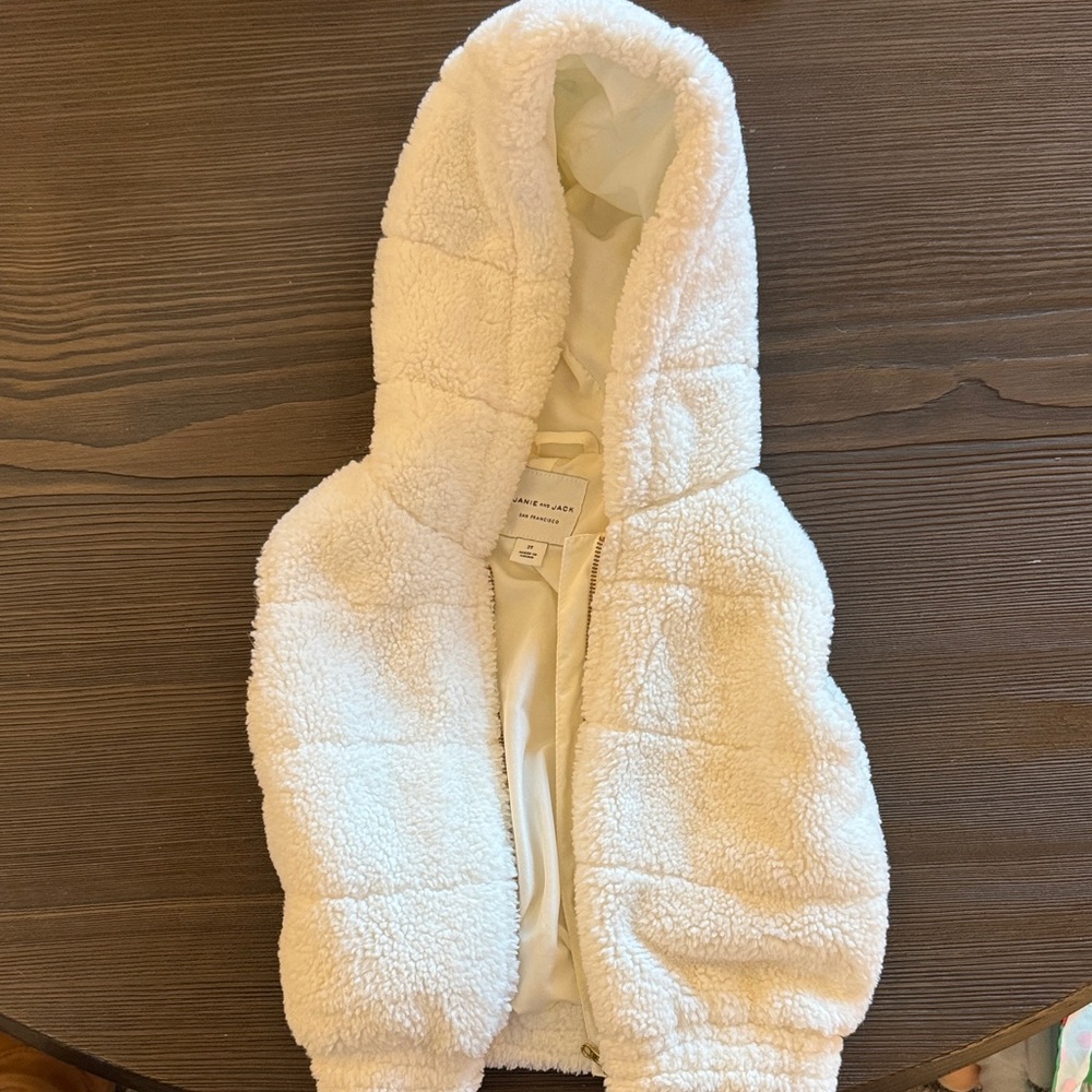 Janie and Jack Cream Hooded Vest